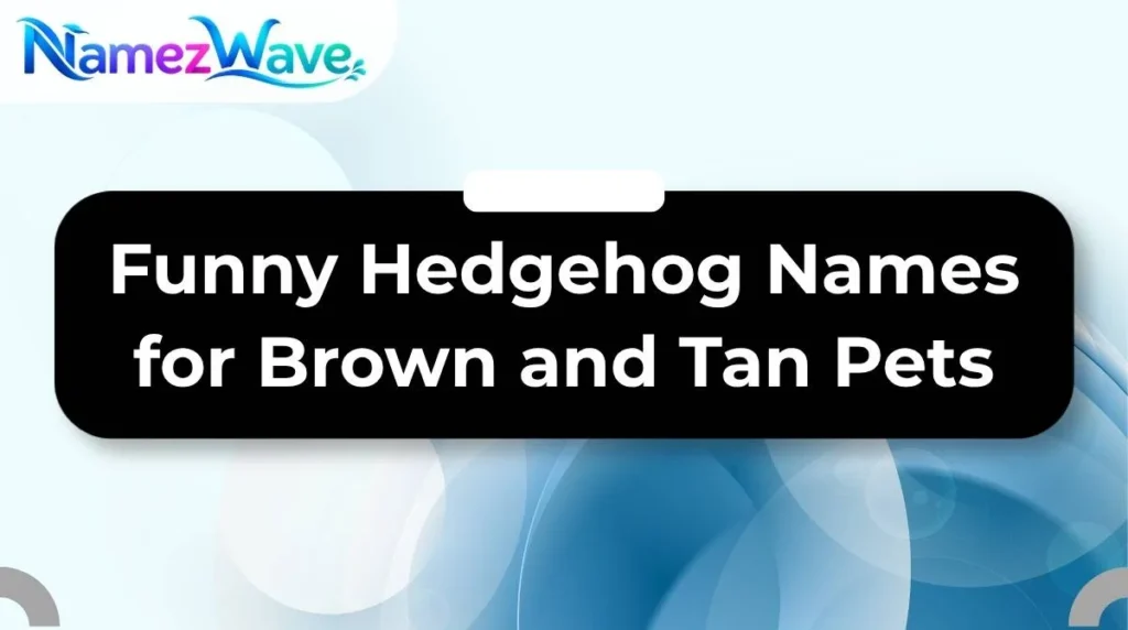 Funny Hedgehog Names for Brown and Tan Pets