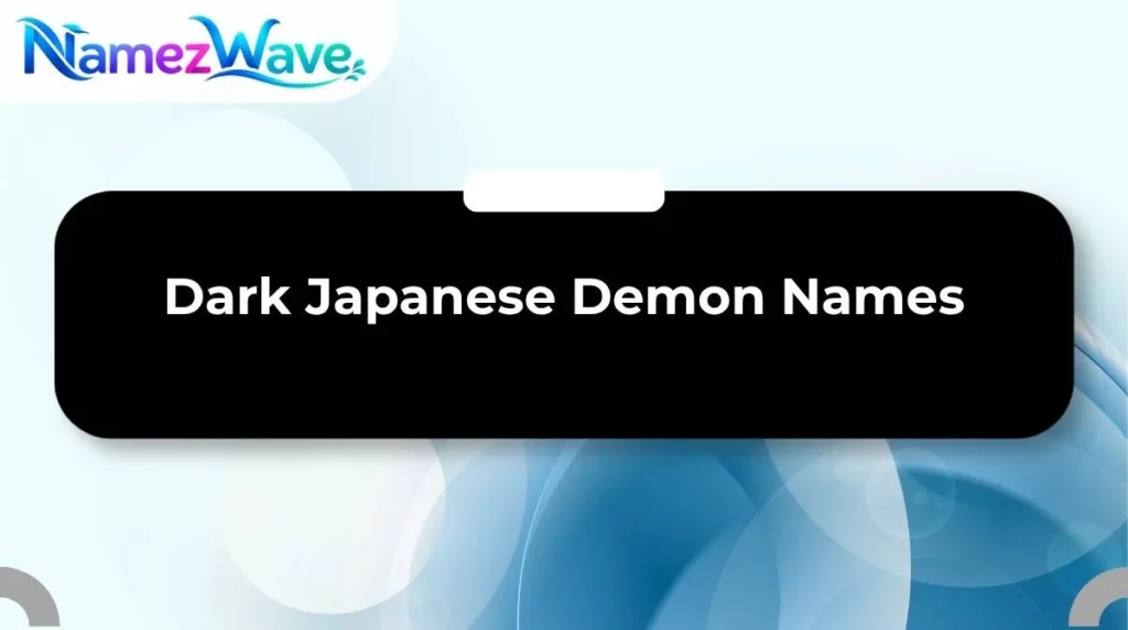 Dark Japanese Demon Names