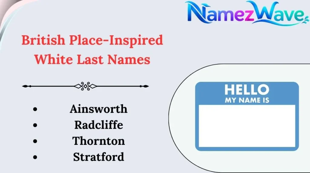 British Place-Inspired White Last Names
